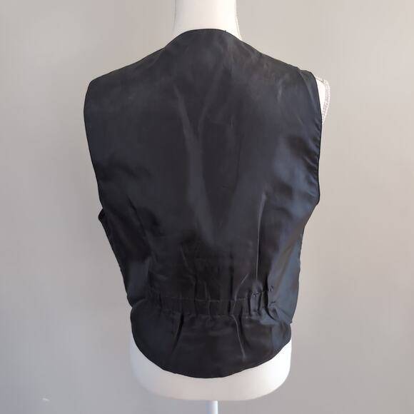 Sarah Morgan Vintage Black Leather Suede Vest Size Large - Picture 5 of 12